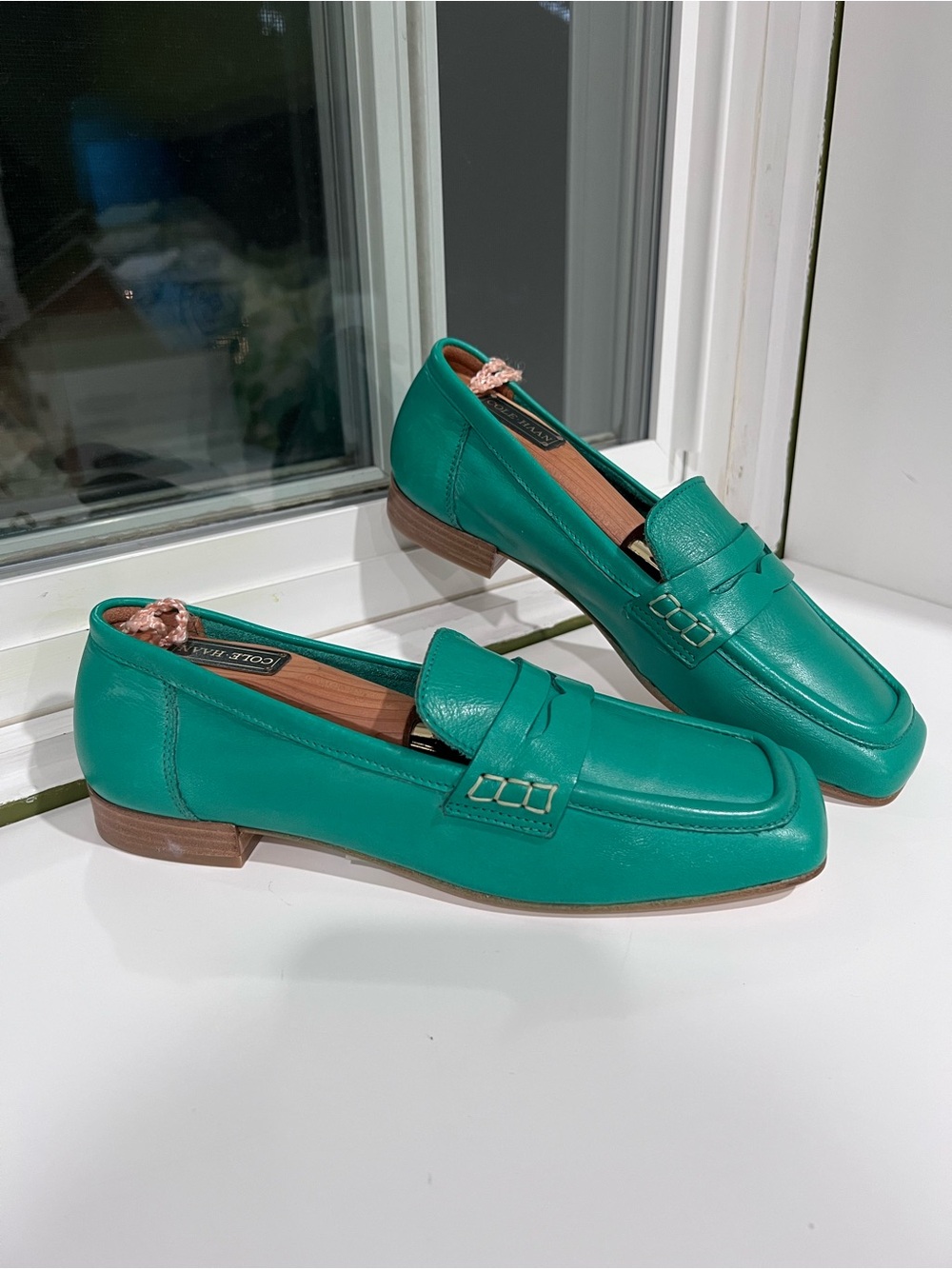 Venezia Emerald Green AllLeather Penny Loafers Made in Italy Vero Cuoio 37 6.5-7